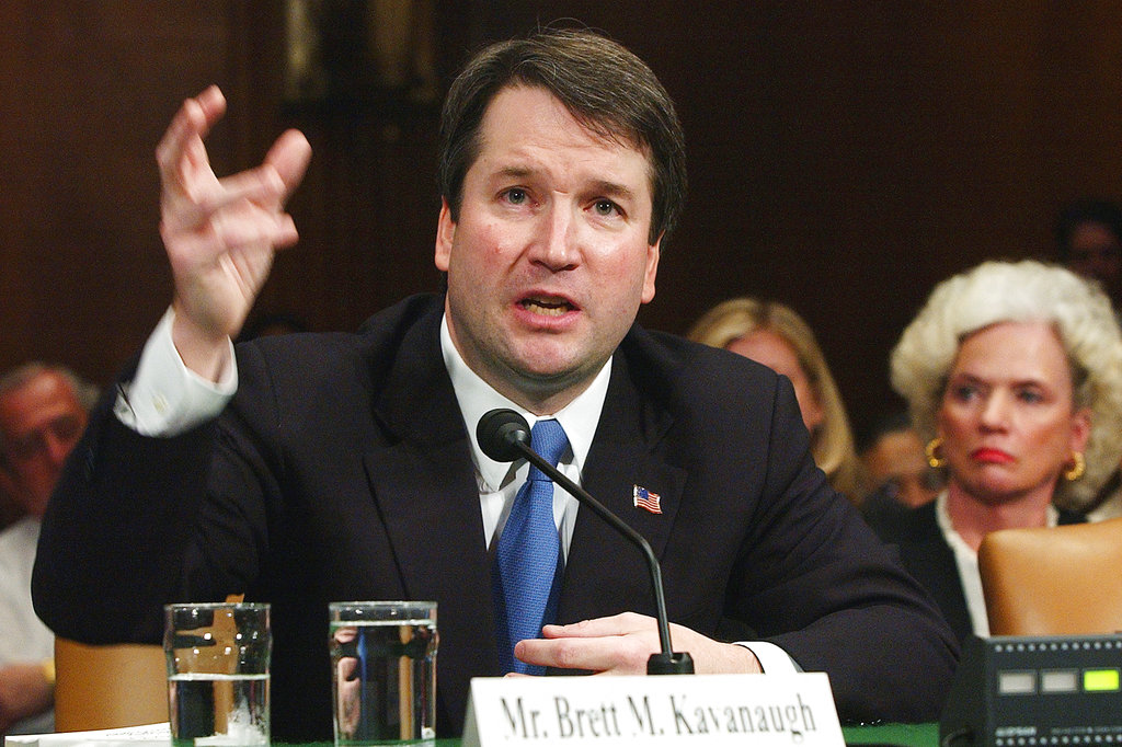 FILE -In this April 26, 2004, file photo,  Brett Kavanaugh appears before the Senate Judiciary Committee on Capitol Hill in Washington. Kavanaugh is on President Donald Trump's list of potential Supreme Court Justice candidates to fill the spot vacated by retiring Justice Anthony Kennedy.