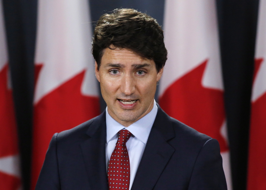 Canadian Prime Minister Justin Trudeau speaks May 31 during a news conference in Ottawa, Ontario. Canada announced Friday billions of dollars in retaliatory tariffs against the U.S. in response to the Trump administration’s duties on Canadian steel and aluminum, saying Friday it won’t back down.