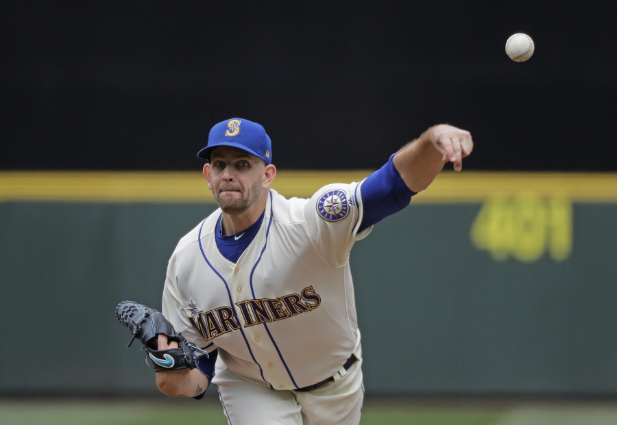 Seattle Mariners starting pitcher James Paxton throws against the Kansas City Royals during the sixth inning of a baseball game, Sunday, July 1, 2018, in Seattle. (AP Photo/Ted S.