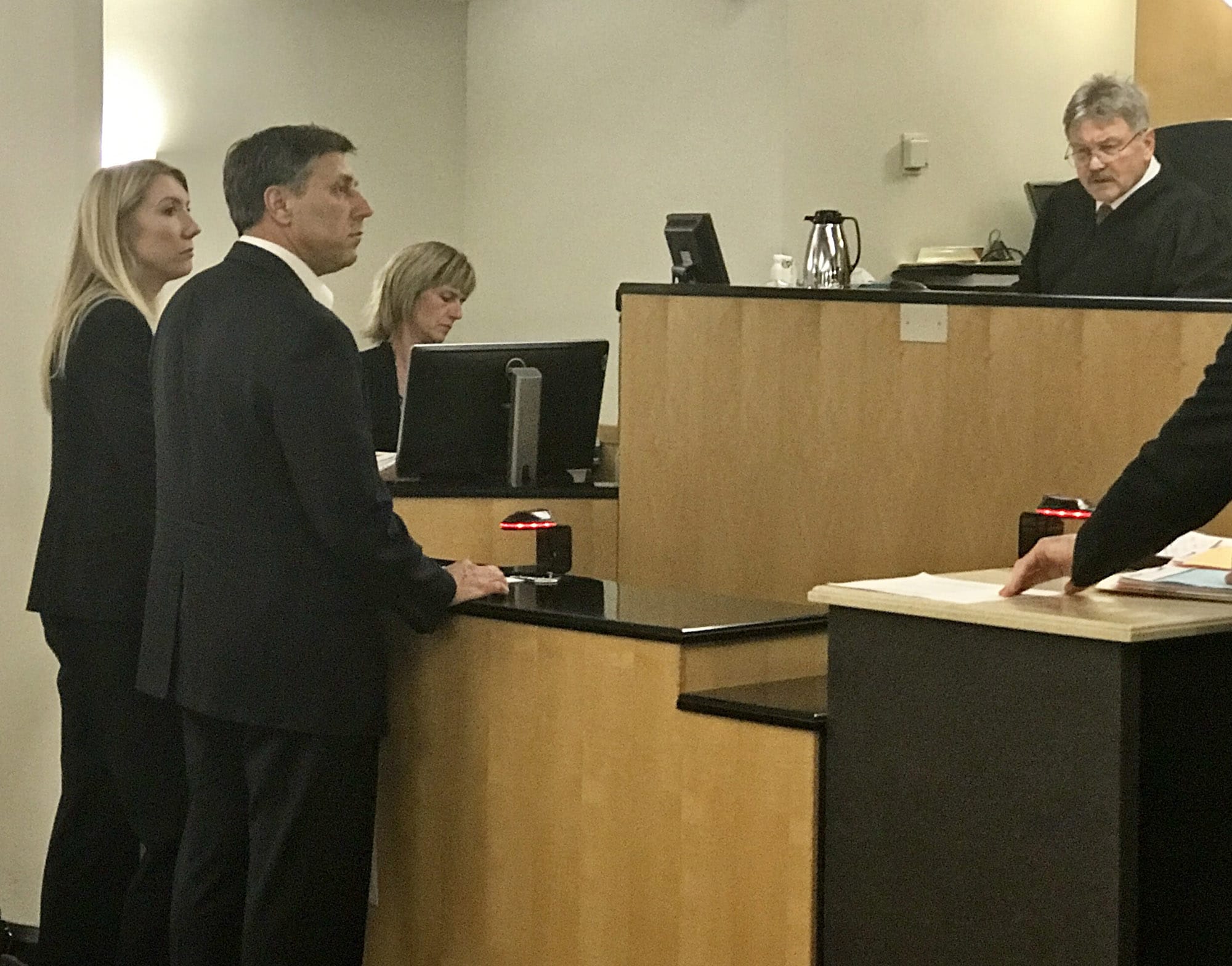 Jonathan Sall, an investigator with the U.S. Coast Guard, appears at an earlier court date in Clark County Superior Court.