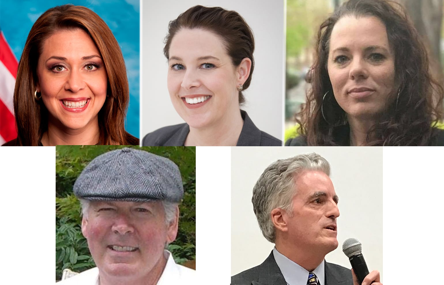 Candidates for the Third Congressional District, clockwise from top left: Rep. Jaime Herrera Beutler, Carolyn Long, Dorothy Gasque, David McDevitt, Earl Bowerman filed campaign spend with the FEC. Martin Hash and Michael Cortney did not file.
