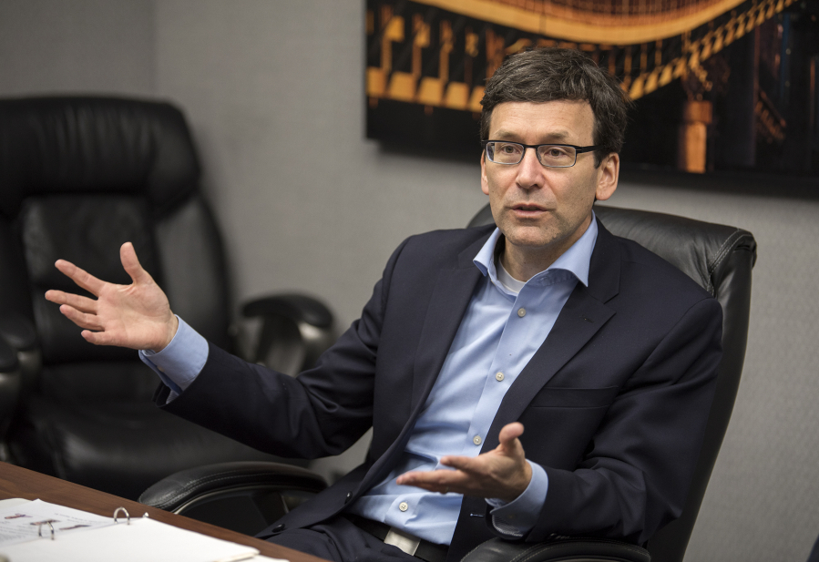 Washington Attorney General Bob Ferguson meets with The Columbian’s Editorial Board in January.