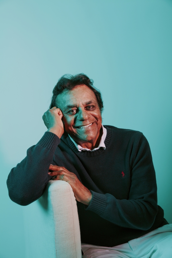 Singer Johnny Mathis in his Los Angeles home in June.