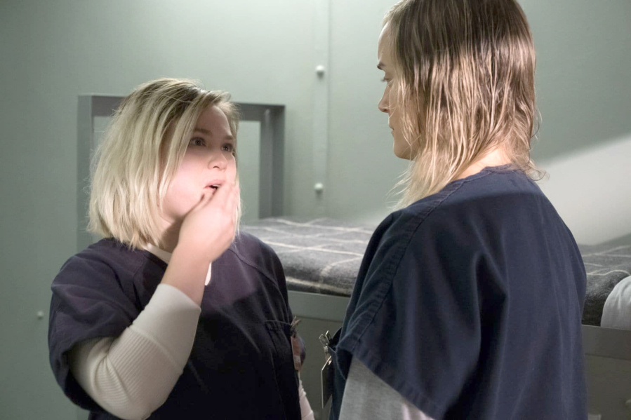 Badison (Amanda Fuller) torments Piper (Taylor Schilling) on Netflix’s “Orange Is the New Black.” JoJo Whilden/Netflix
