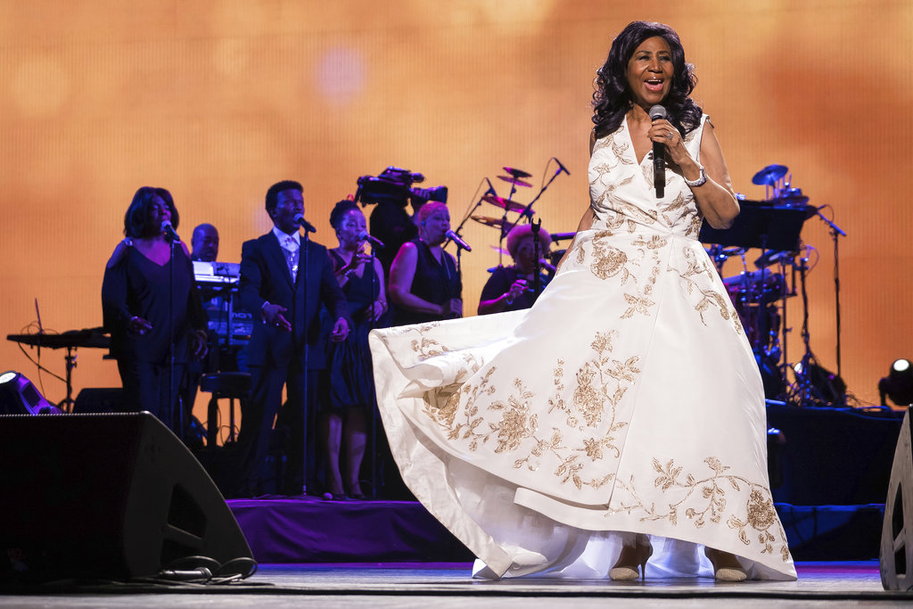 FILE- In this April 19, 2017 file photo, Aretha Franklin performs at the world premiere of "Clive Davis: The Soundtrack of Our Lives" at Radio City Music Hall, during the 2017 Tribeca Film Festival, in New York. Franklin is seriously ill, according to a person close to the singer. The person, who spoke on the condition of anonymity because the person was not allowed to publicly talk about the topic, told The Associated Press on Monday, Aug. 13, 2018, that Franklin is seriously ill. No more details were provided.