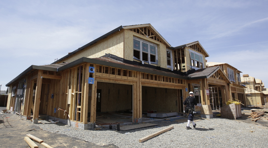 A house under construction in Roseville, Calif., on May 4.