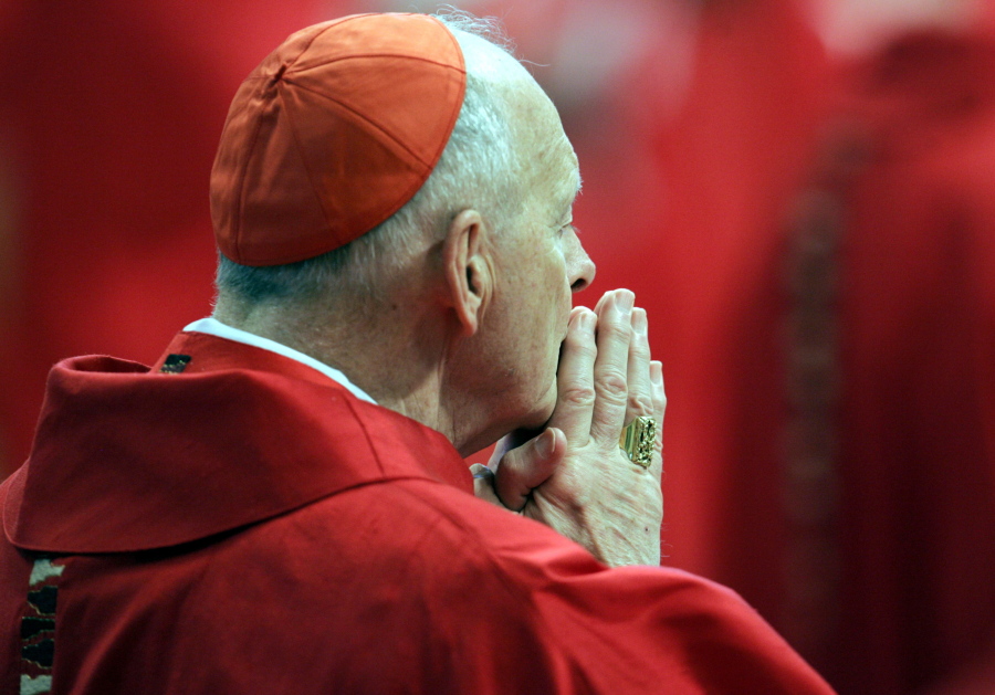 U.S. Cardinal Theodore Edgar McCarrick attends a Mass in St. Peter’s Basilica at the Vatican. Allegations that disgraced ex-Cardinal Theodore McCarrick engaged in sex with adult seminarians have inflamed a long-running debate about the presence of gay men in the Roman Catholic priesthood.