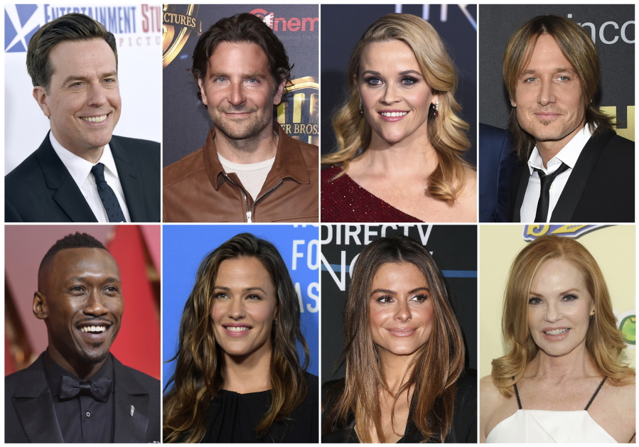 Ed helms, Bradley Cooper, Reese Witherspoon and Keith Urban, and bottom row from left, Mahershala Ali, Jennifer Garner, Maria Menounos and Marg Helgenberger, who are among the stars joining the sixth Stand Up To Cancer telethon on Sept. 7. Cooper is returning as co-executive producer of the live, hour-long event.