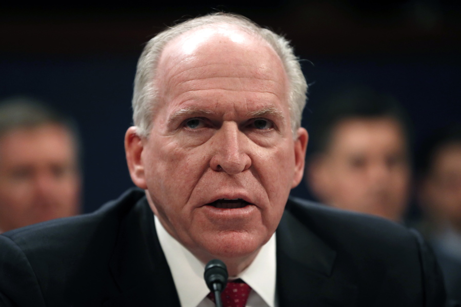 Former CIA Director John Brennan testifies on Capitol Hill in Washington, before the House Intelligence Committee Russia Investigation Task Force.