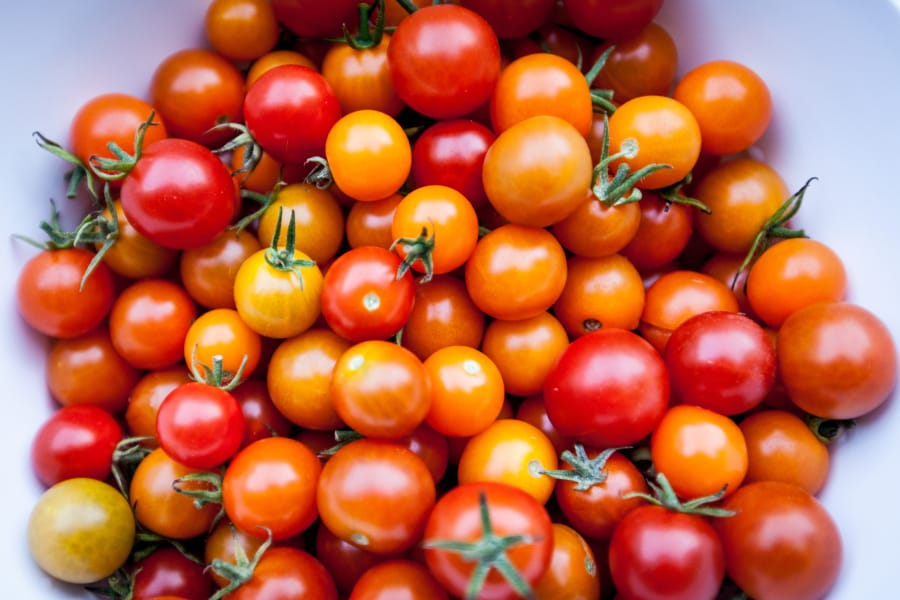Cherry tomatoes are a delicious and nutritious snack.