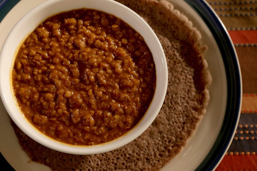 Mesir Wot (lentils), is a traditional dish in Ethiopian cuisine. (Hillary Levin/St.