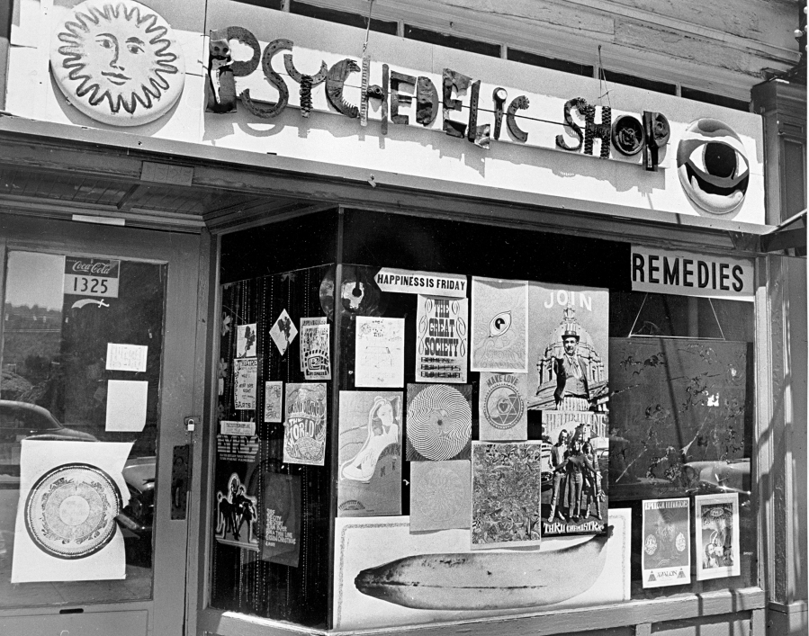 Portland’s Psychedelic Shop, a hotbed of the counterculture at Southwest Thirteenth and Washington, photographed in June 1967.