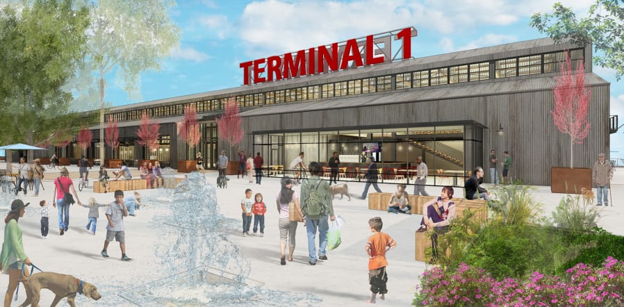 In these conceptual renderings, Terminal 1, the Port of Vancouver’s oldest property, would cater to pedestrian traffic and be anchored by a large public marketplace building that would pay homage to the site’s industrial past. The port and the architects it’s working with released the designs to the public on Tuesday.