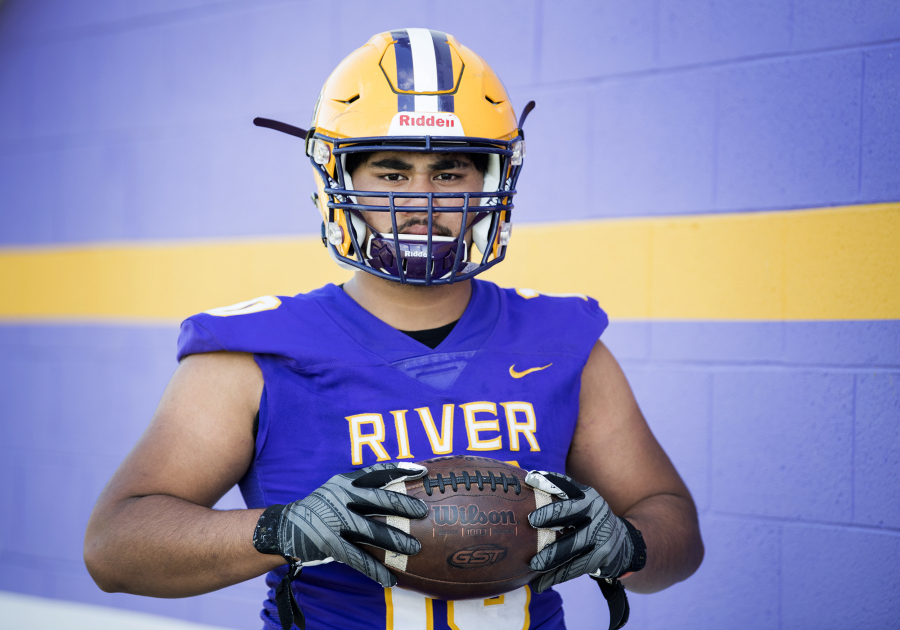 Tyrehl Vaivao, a senior at Columbia River, lives with his older brother here. But his thoughts are often with his parents in American Samoa. Vaivao’s relatives stream River’s games on Facebook Live so his father can watch in American Samoa, a U.S. territory in the South Pacific.