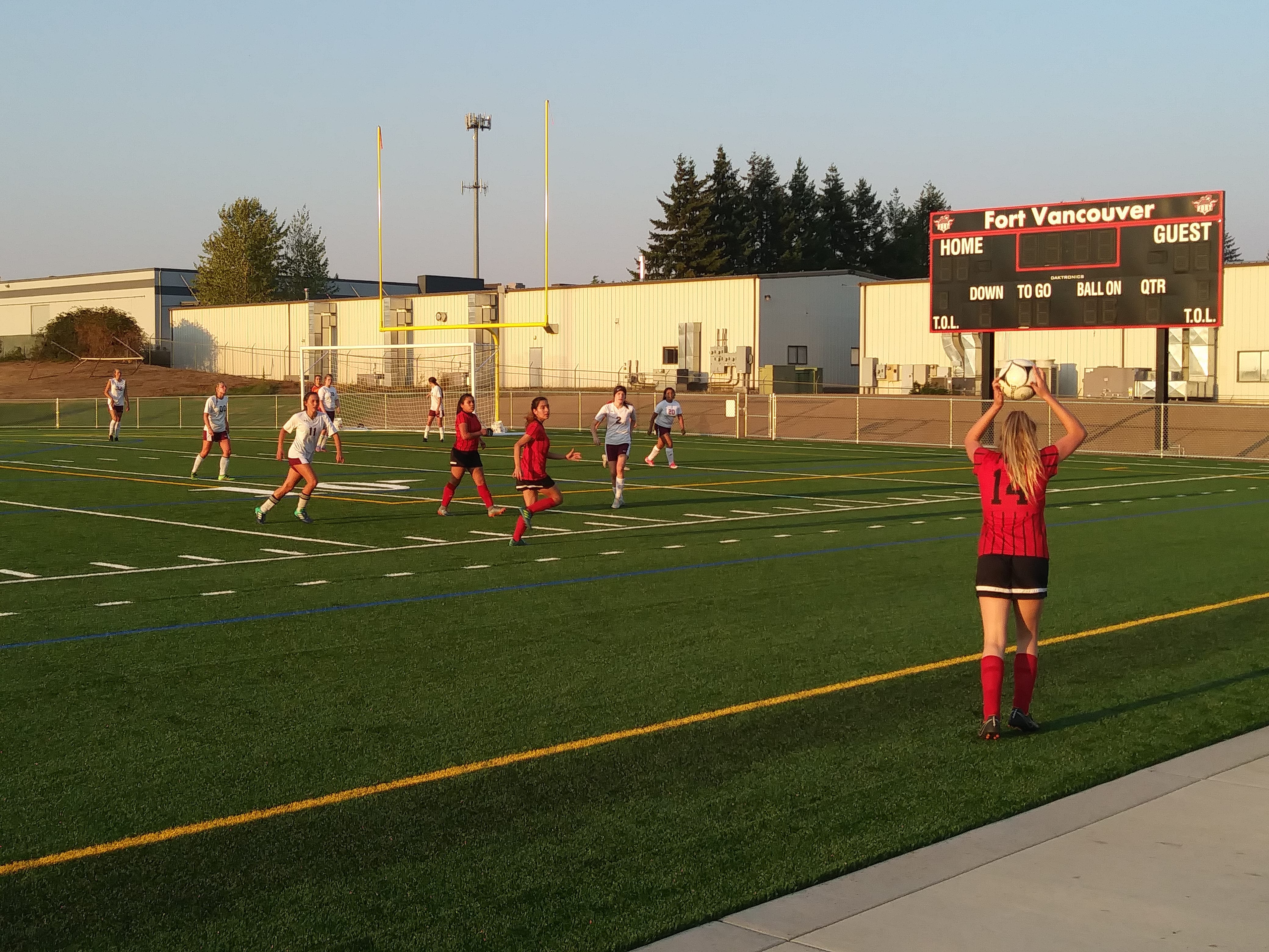 The Fort Vancouver girls soccer team beat Stevenson 6-4 on Wednesday in its first match on its new turf field (Tim Martinez/The Columbian)