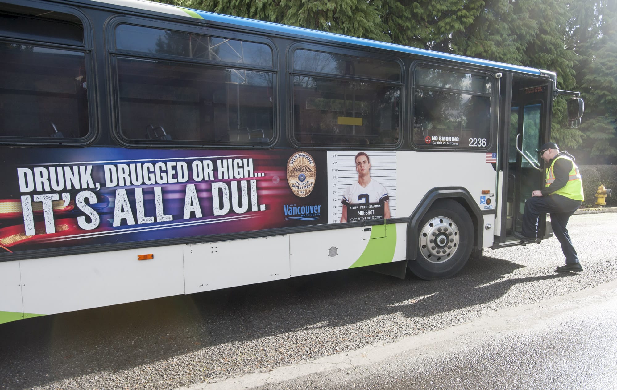 A bus with an ad warning people not to drive drunk or high is seen on the side of a C-Tran bus in Vancouver in January 2016. The Vancouver Police Department had received $150,000 from the state to combat DUIs. "By 2016, the number of poly-drug drivers were more than double the number of alcohol-only drivers and five times higher than the number of THC-only drivers involved in fatal crashes," authors of a just-released Washington Traffic Safety Commission study on impaired driving from 2008 to 2016 wrote.