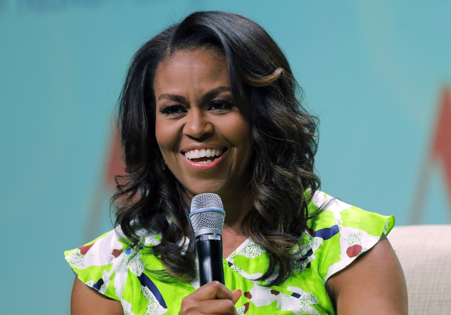 Former first lady Michelle Obama speaks at the American Library Association annual conference in New Orleans. Obama is launching a book tour to promote her memoir “Becoming,” a tour featuring arenas and other performing centers to accommodate crowds likely far too big for any bookstore.