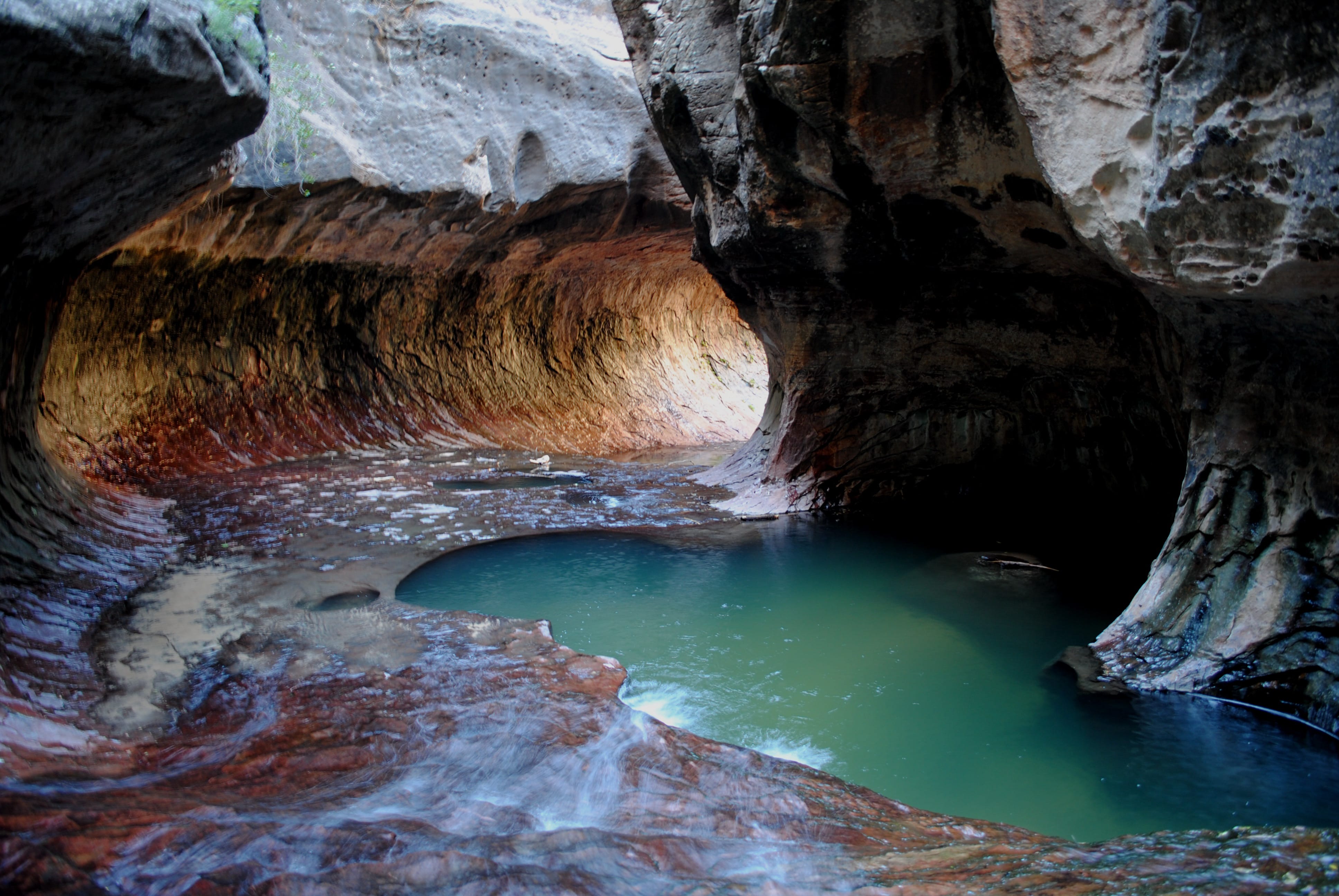 The Subway in Zion National Park is an outstanding area accessible by two routes of which we have done both. This adventure involved hiking down to the canyon floor, swimming through small pools and rappelling short sections of rock to reach nature's bathtubs.