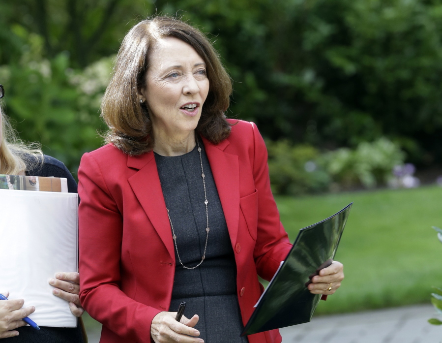 U.S. Sen. Maria Cantwell, D-Wash., attends a gathering in Vancouver on Sept. 10.