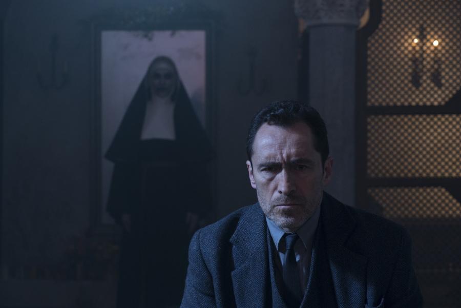This image released by Warner Bros. Pictures shows Demian Bichir in a scene from “The Nun.” (Cos Aelenei/Warner Bros.