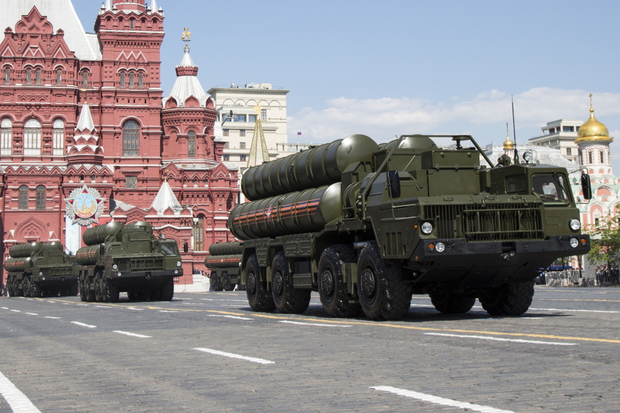 Russian the S-300 air defense missile systems drive during the Victory Day military parade marking 71 years after the victory in WWII in Red Square in Moscow, Russia. Moscow will supply the Syrian government with modern S-300 missile defense systems following last week’s downing of a Russian plane, the Russian Defense Minister announced on Monday Sept.