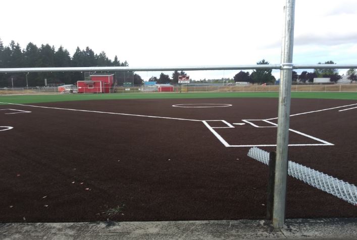 Fort Vancouver's new all-weather turf softball field, which host its first game this week (Photo courtesy of Erick Johnson)