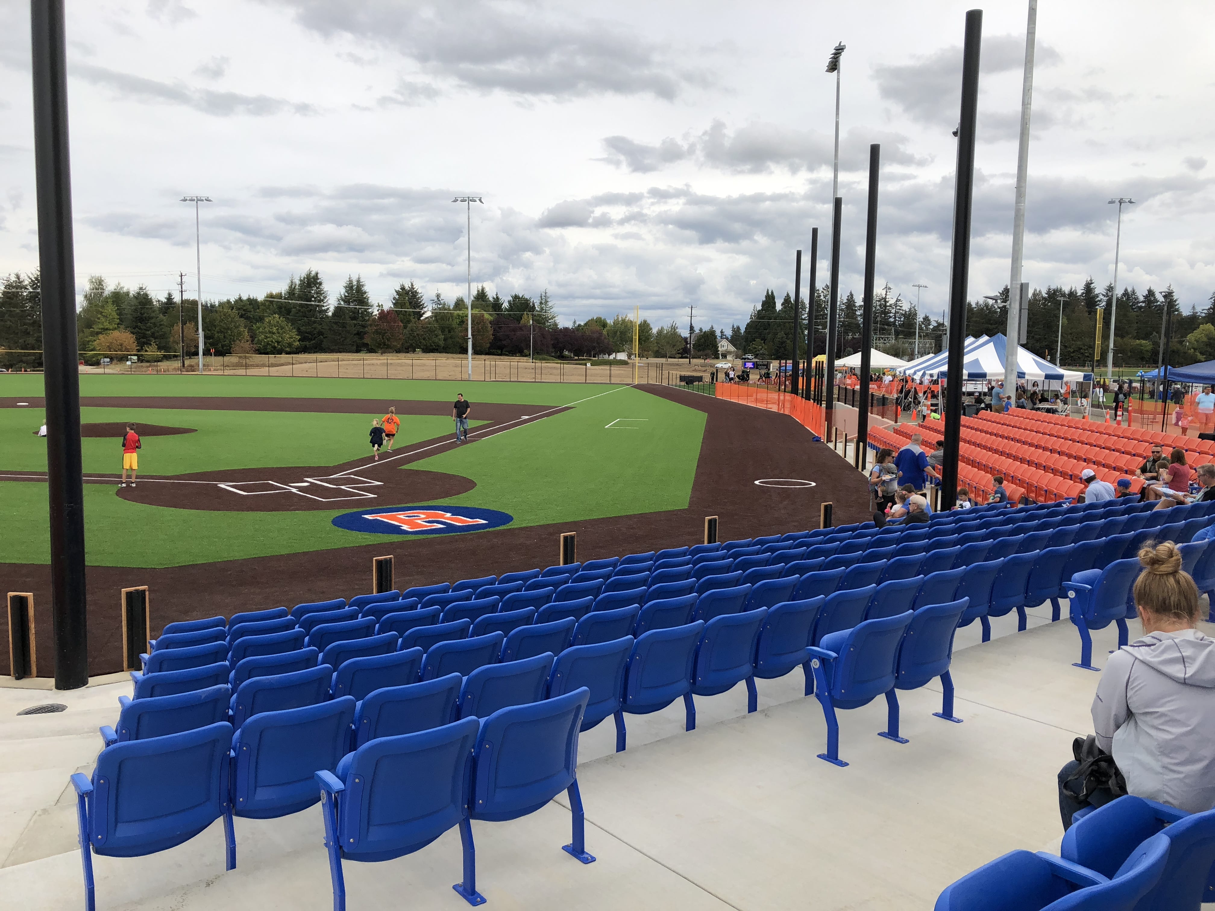 A view of the under-construction baseball field at the Ridgefield Outdoor Recreation Complex, where the Ridgefield Raptors will play next summer as part of the West Coast Baseball League (Micah Rice/The Columbian)