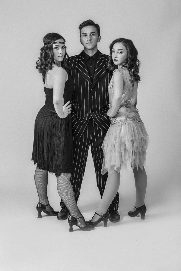 Mallorie Mendoza, from left, Dominic Mendoza and Cherish Hales star in Prairie High School’s production of “Chicago — the High School Edition,” which has been adapted to remove racy language.
