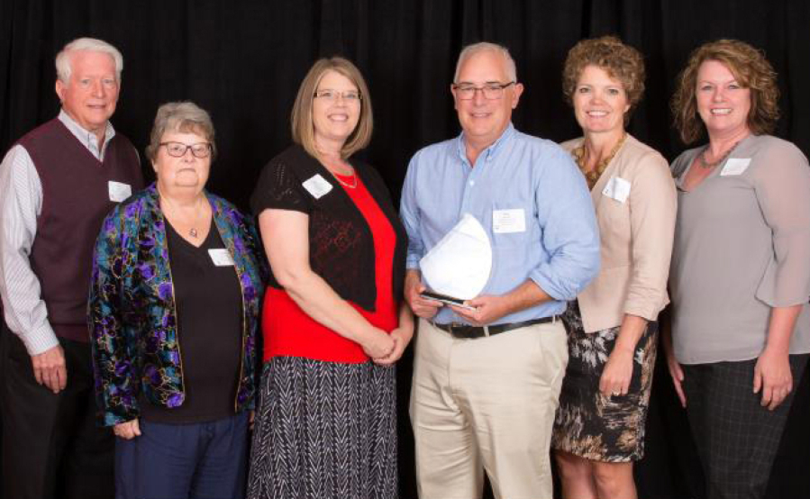 Central Vancouver: Innovative Services NW board members, from left, Dick James, Mary Dunford, Amy Shannon, Rob Woodward, Bobbi Heitschmidt and Darcey Reed accept The Governance Award at the Nonprofit Excellence Awards on Sept. 13.