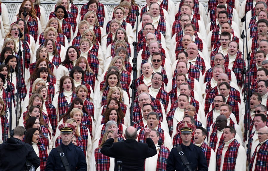 The Mormon Tabernacle Choir sings “America the Beautiful” during the inauguration ceremony of President Donald Trump on the West Front of the U.S. Capitol on Jan. 20, 2017, in Washington, D.C. The group is changing its name.