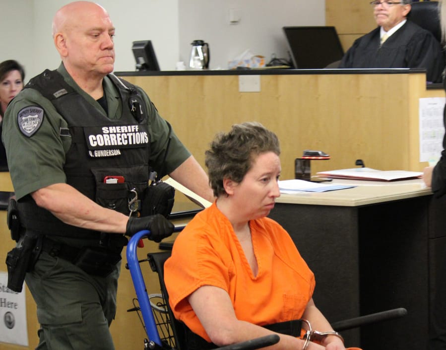 Asenka Miller Wilber makes a first appearance on Oct. 1 in Clark County Superior Court on suspicion of second-degree murder. Miller Wilber is accused of killing her 75-year-old mother.