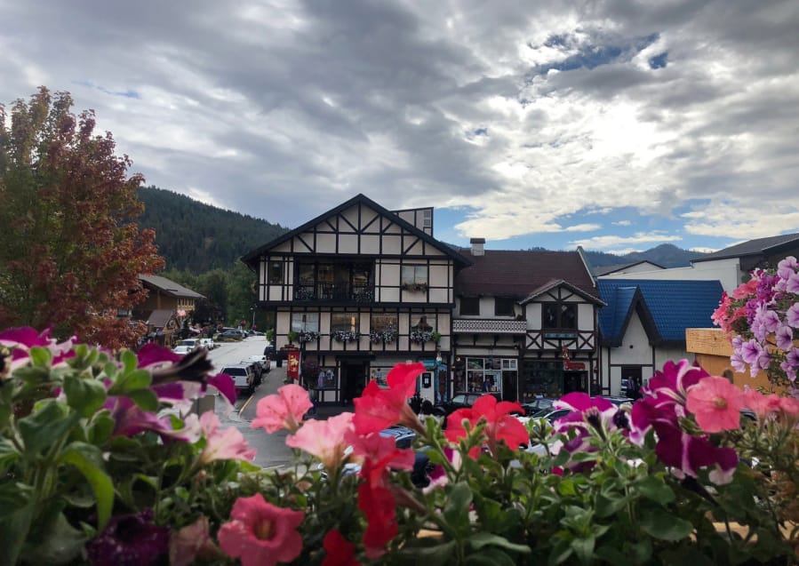 In Leavenworth, buildings are bedecked with wooden beams, family crests and gingerbread trim — or the trompe l’oeil version of them.