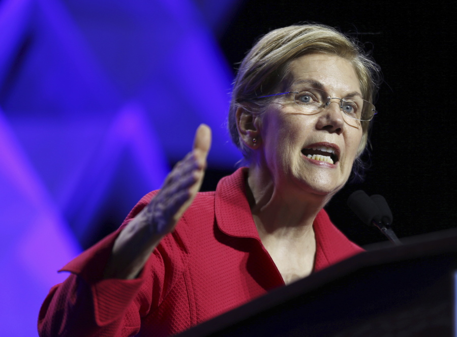 Sen. Elizabeth Warren, D-Mass., speaks at the 2018 Massachusetts Democratic Party Convention in Worcester, Mass. Warren has released results of a DNA test showing Native American ancestry in an effort to diffuse the issue ahead of any presidential run.