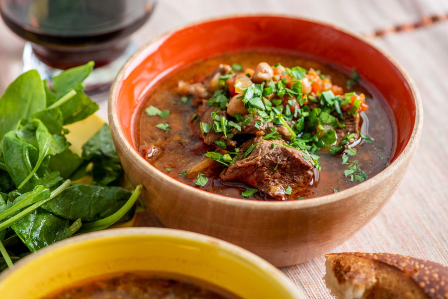 Instant Pot Mediterranean lamb stew. This dish is from a recipe by Katie Workman.