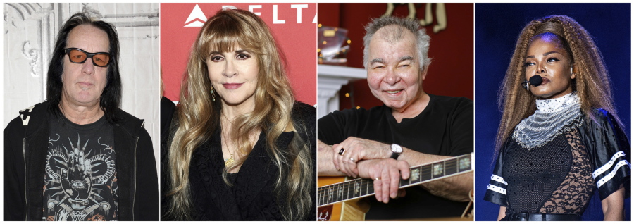 From left, Todd Rundgren, Stevie Nicks, John Prine and Janet Jackson are among the 15 acts nominated to enter the Rock and Roll Hall of Fame.