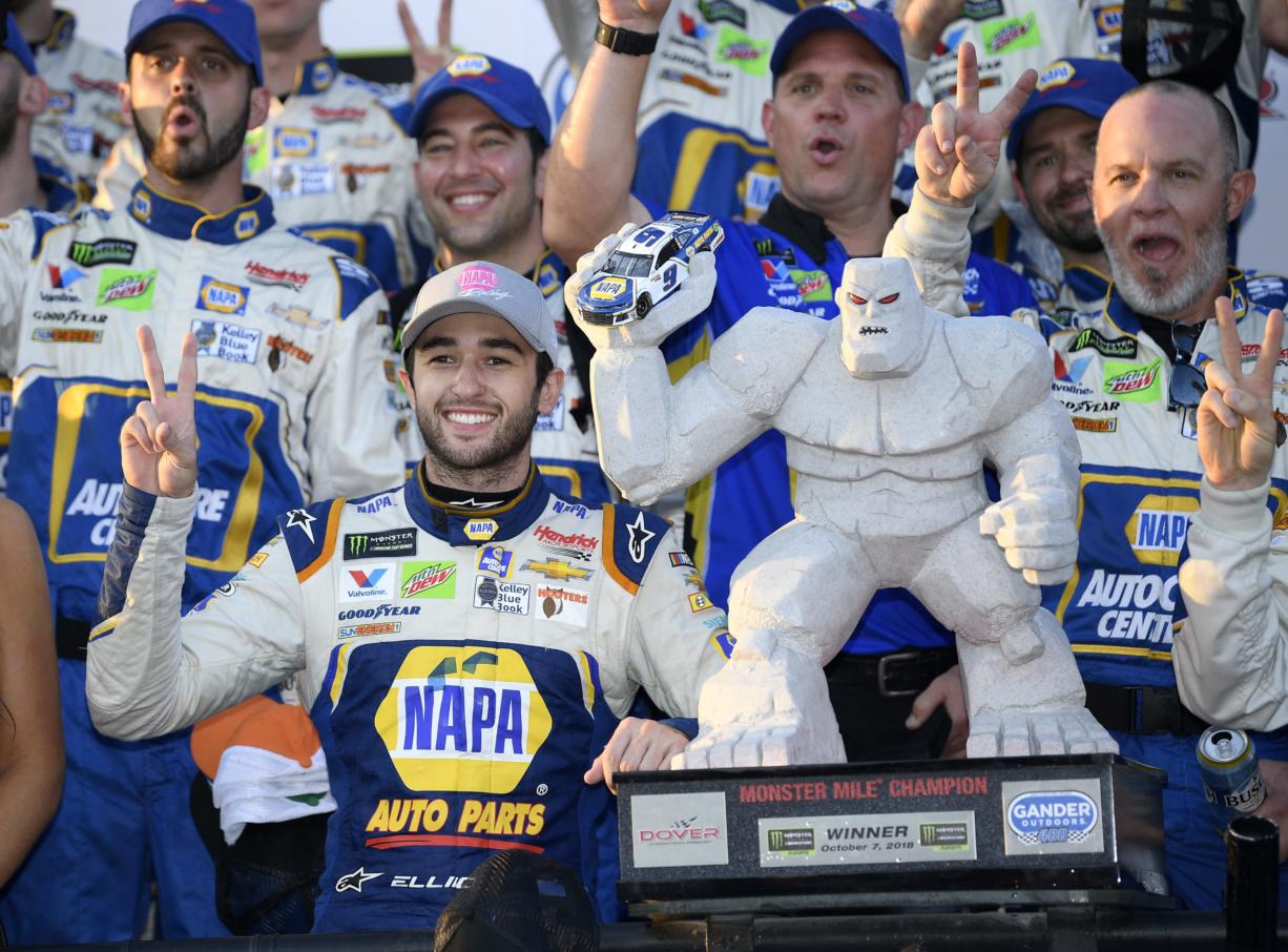 Elliott uses Dover win to earn berth in next NASCAR playoff round The