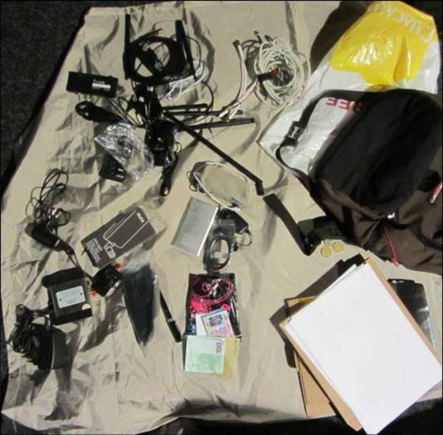 This image released Thursday shows hacking equipment belonging to four Russian military intelligence officers. They were expelled from the Netherlands for allegedly trying to hack into the U.N. chemical watchdog agency.