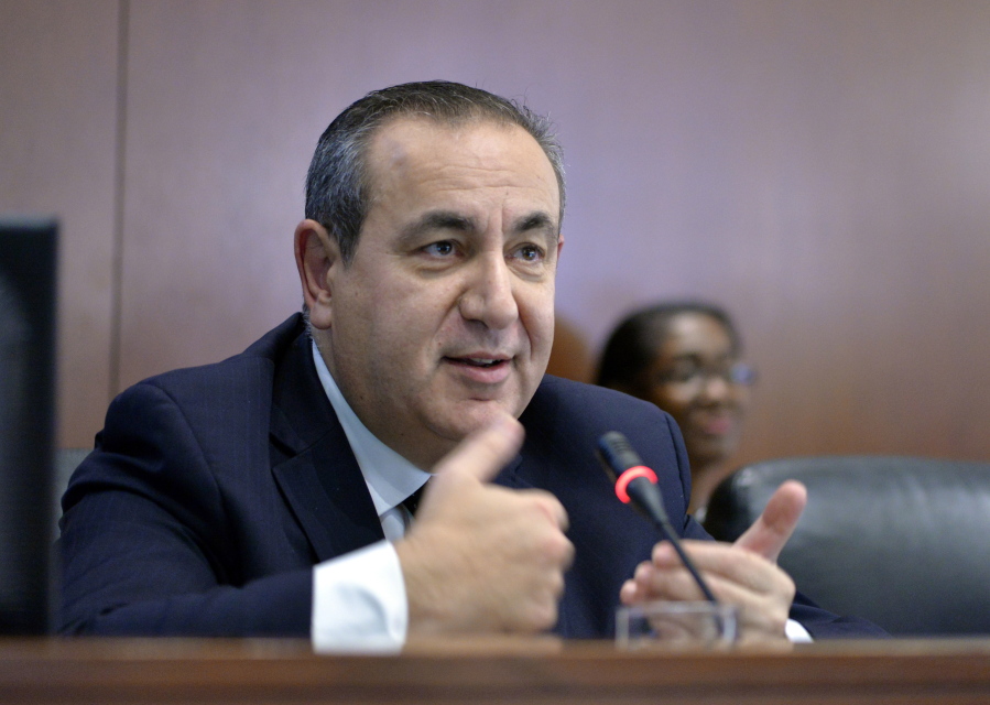 Maltese academic Joseph Mifsud during a meeting in Washington, D.C. It was Mifsud who allegedly dropped the first hint that the Russians were interfering into the 2016 U.S. presidential election and he has not been seen publicly for nearly a year. An Associated Press investigation published Monday shows it isn’t the first time Mifsud has gone to ground.