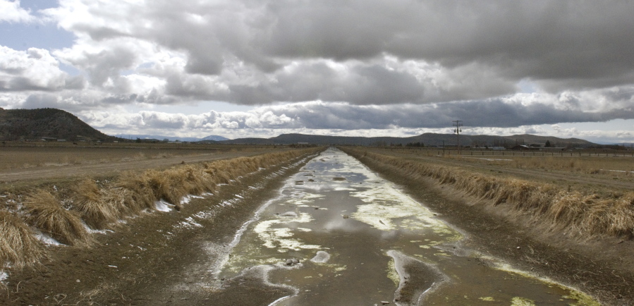 An irrigation canal stands dry on the Klamath Reclamation Project near Klamath Falls, Ore. President Donald Trump has ordered the government to streamline regulations that he says are hindering work on four major water projects in the Western United States. Trump signed a memorandum Friday, Oct. 19,2018 aimed at helping the Central Valley Project and the California State Water Project in California, the Klamath Irrigation Project in Oregon and the federal Columbia River system in the Pacific Northwest.