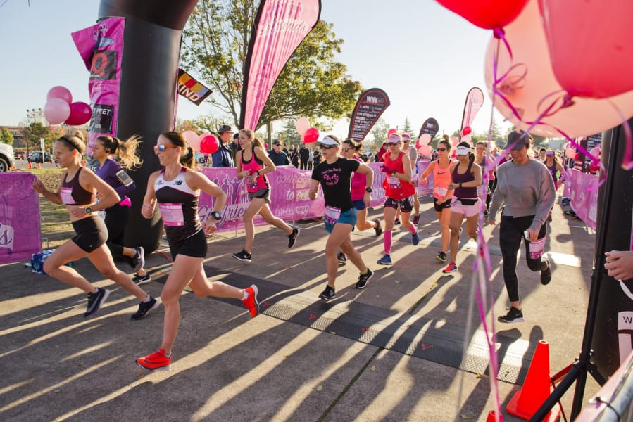 The 12th Girlfriends Run for a Cure gets underway at 9 a.m. Sunday. This year, the event raised more than $50,000 for breast cancer research.