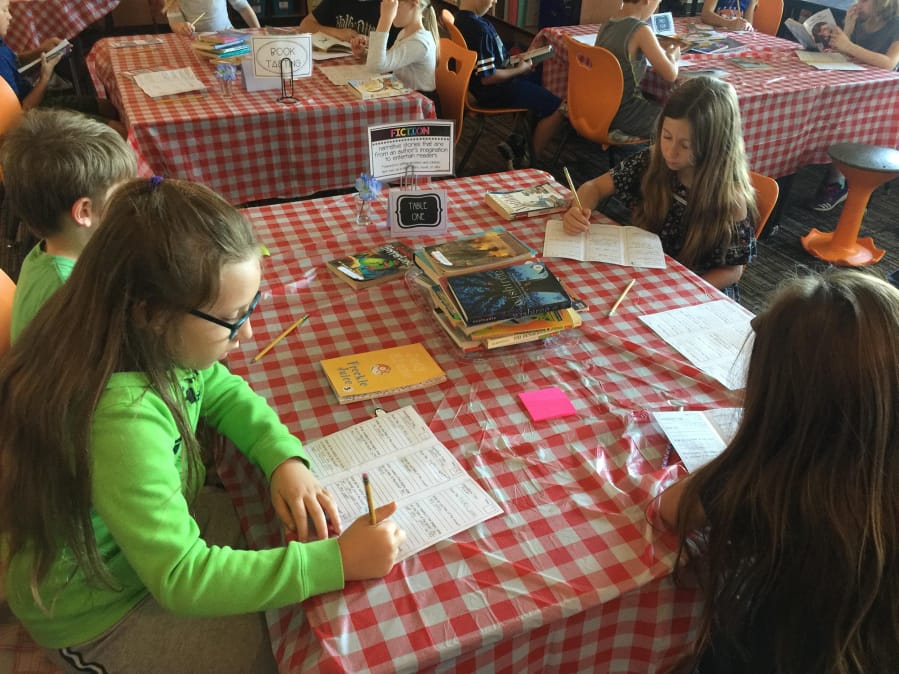 Ridgefield: Third-graders in Kari Hall’s class at Union Ridge Elementary during their Book Cafe, where they can try different types of books.
