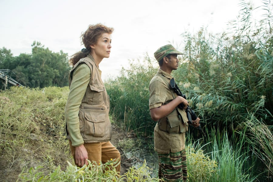 Rosamund Pike conveys Marie Colvin’s desires to make war’s “suffering part of the record,” as well as her dangerous compulsion to be close to it.