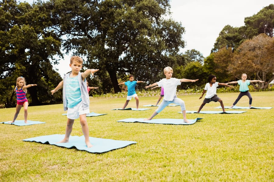The popularity of yoga is booming in the United States among children.