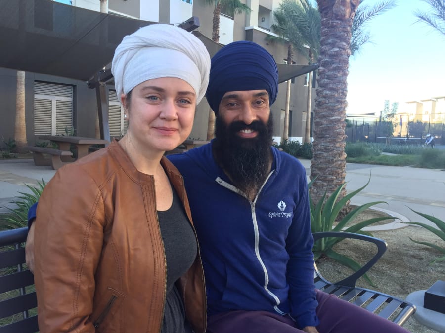 Harisimran Kaur Khalsa, left, and her husband Davindar Singh have formed the Duwara Consciousness Foundation. As part of the nonprofit’s mission, the Oceanside, Calif., couple hope to raise money for a food trailer that will feed homeless people in San Diego County.