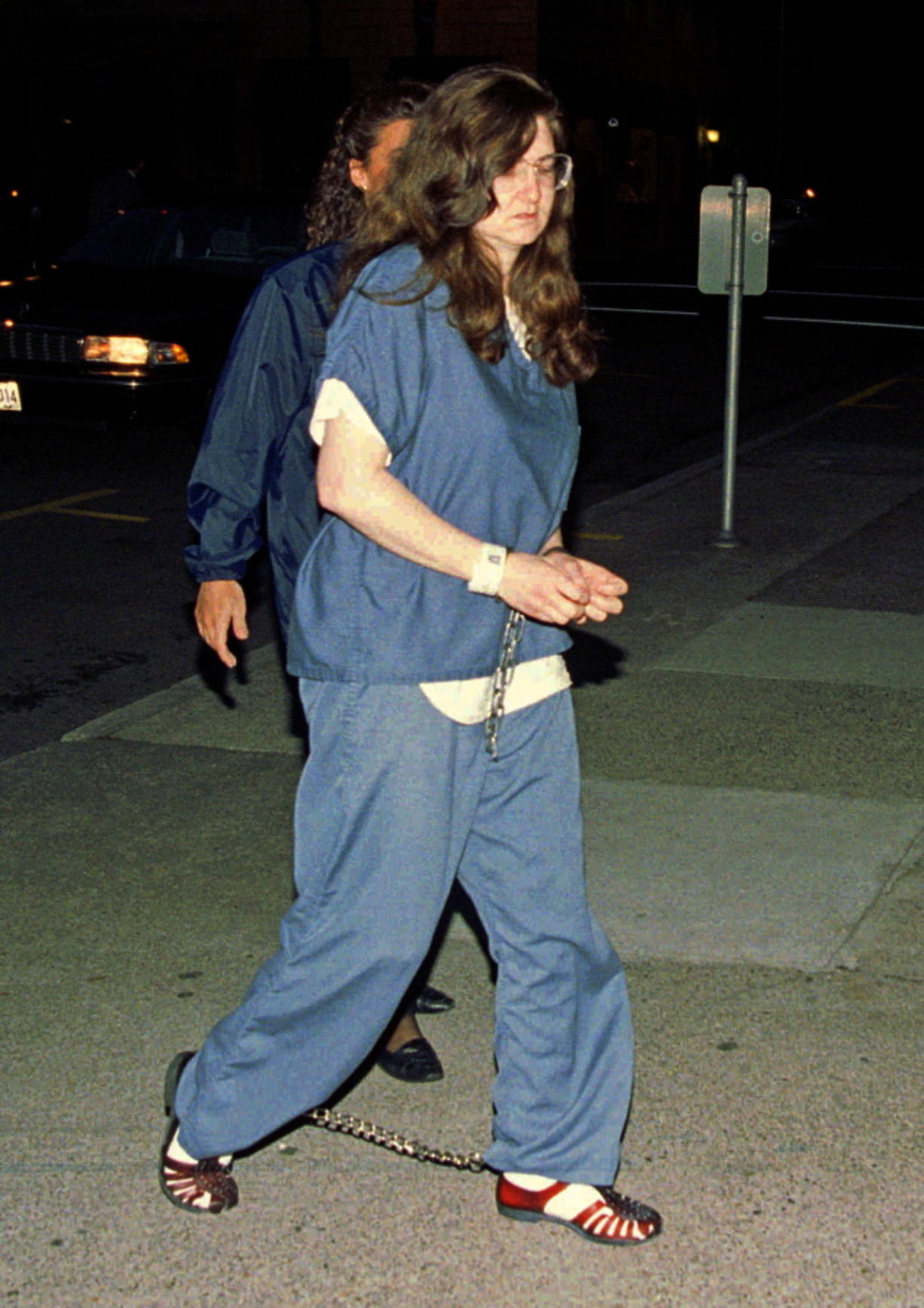 Rachelle “Shelley” Shannon arrives for sentencing in federal court in downtown Portland, Sept. 8, 1995.