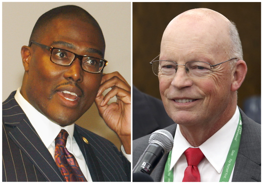 Candidates for mayor of Little Rock, Ark., from left, Frank Scott and Baker Kurrus. Six decades after it was the center of a school desegregation fight, Little Rock may be on the verge of electing its first African-American mayor. Scott, a banking executive, is poised to break that barrier in the Dec. 4, 2018, runoff election against Kurrus, an attorney and businessman, in the race for the nonpartisan seat.