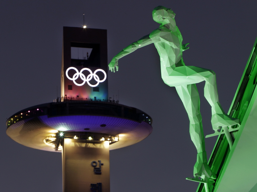A speed skating figure is displayed in front of the Alpensia Ski Jumping Center ahead of the 2018 Winter Olympics in Pyeongchang, South Korea. A growing sex-abuse problem in Olympic sports has led to a steady stream of Congressional hearings and a three-year grant worth $2.2 million. Yet not a penny of those federal funds can be used to fight the actual problem: investigating or resolving more than 800 open cases, many brought by victims themselves.