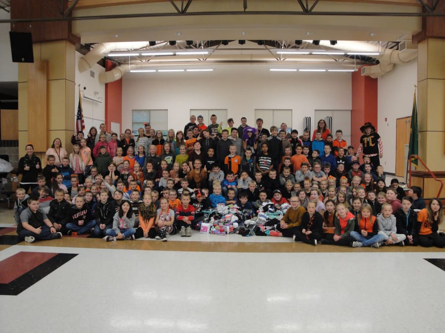 Amboy: Amboy Middle students collected 1,434 pairs of socks for Socktober. The socks will be available to those in need through Battle Ground Public Schools’ Family and Community Resource Center.