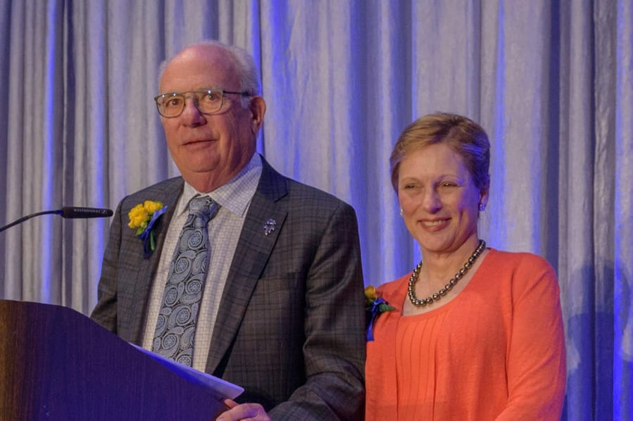 Portland: Lee and Connie Kearney accept the Vollum Award at the 32nd Annual Philanthropy Awards presented by the Association of Fundraising Professionals Oregon and Southwest Washington.