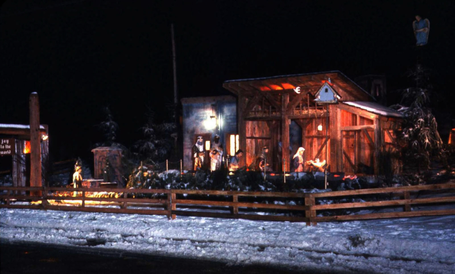 The Woodland Nativity scene in 1961.